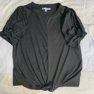 Forest green short sleeved front tie shirt!